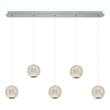 LED Lampa hängande CREMONA 5xLED/5W/230V 3000K matt krom