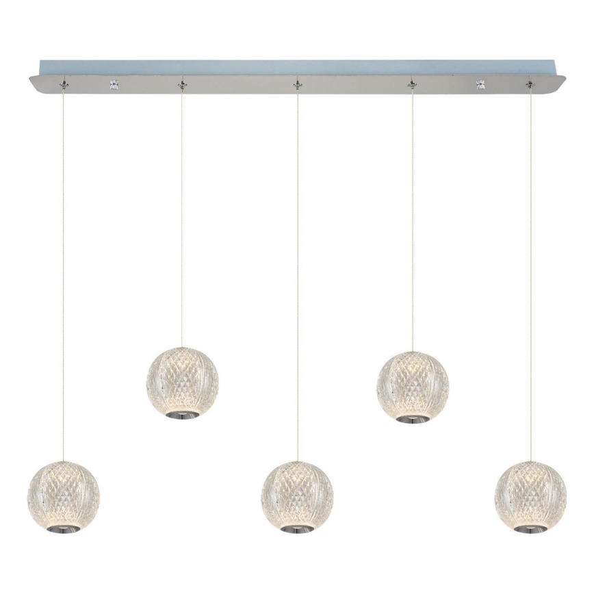 LED Lampa hängande CREMONA 5xLED/5W/230V 3000K matt krom