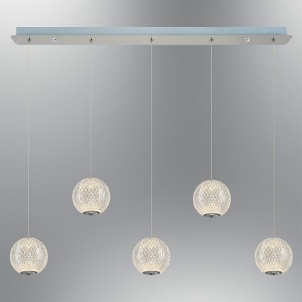LED Lampa hängande CREMONA 5xLED/5W/230V 3000K matt krom
