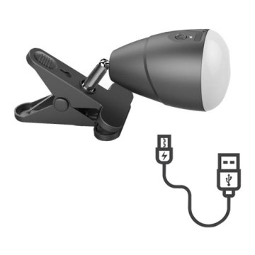 LED-lampa KLIP med USB-laddare LED/5W/5V 4000K