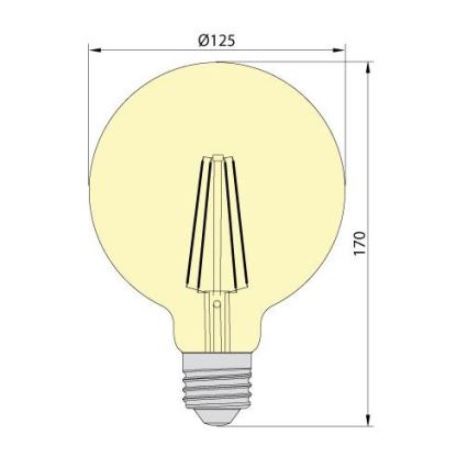 LED-lampa LED stjärna AMBER G125 E27/8W/230V 2200K