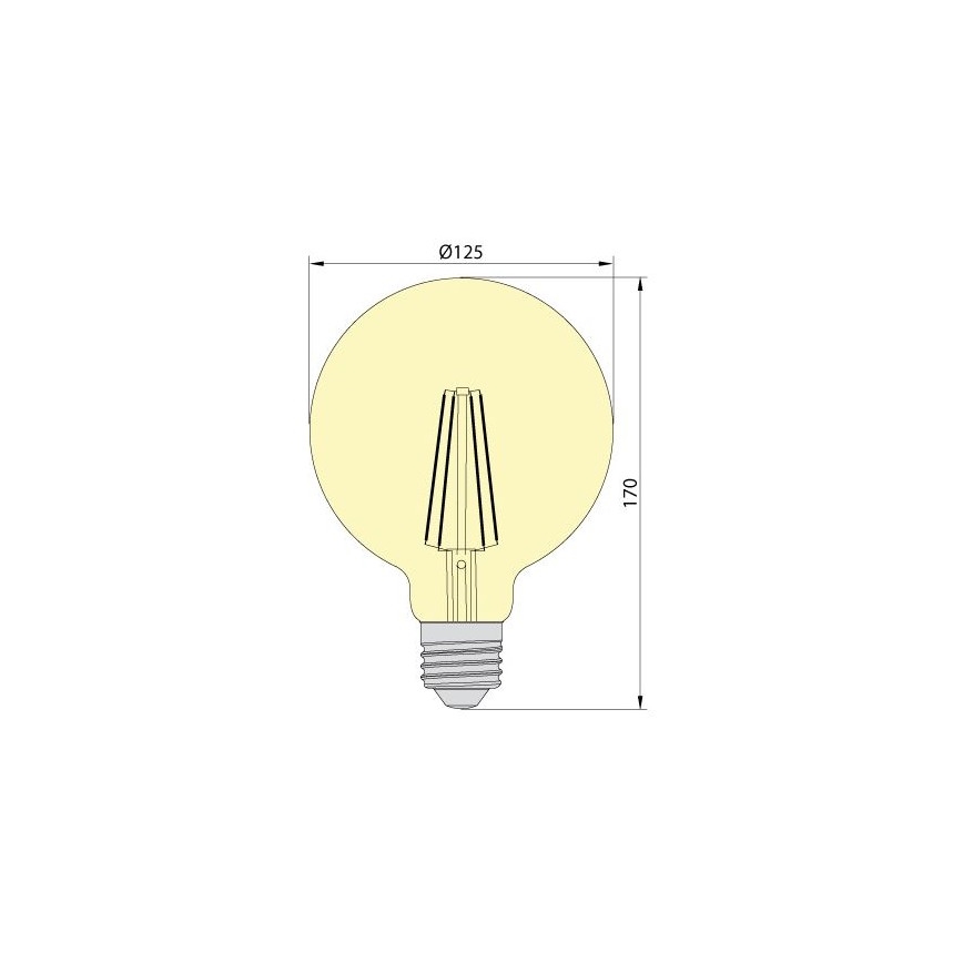 LED-lampa LED stjärna AMBER G125 E27/8W/230V 2200K