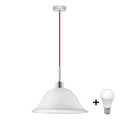 LED-lampa på kabel 1xE27/60W/230V vit