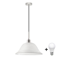 LED-lampa på kabel 1xE27/60W/230V vit