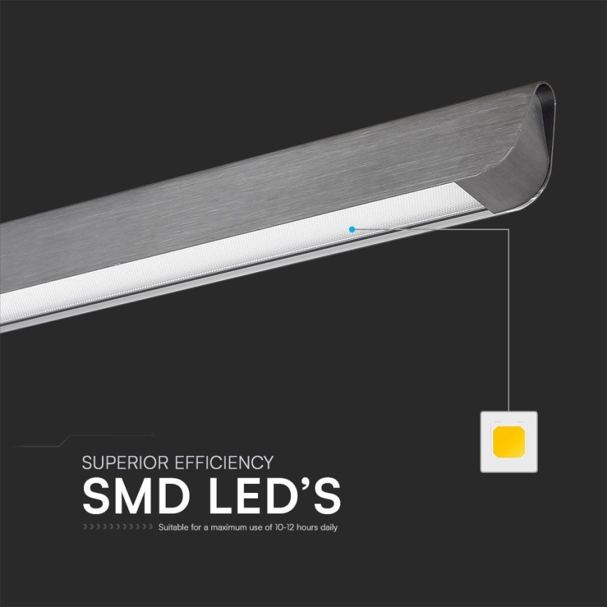 LED-lampa med kabel LED/36W/230V 3000/4000/6400K antracit