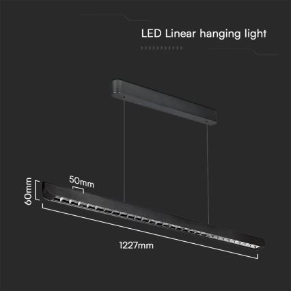 LED-lampa på kabel LED/36W/230V 3000/4000/6400K svart