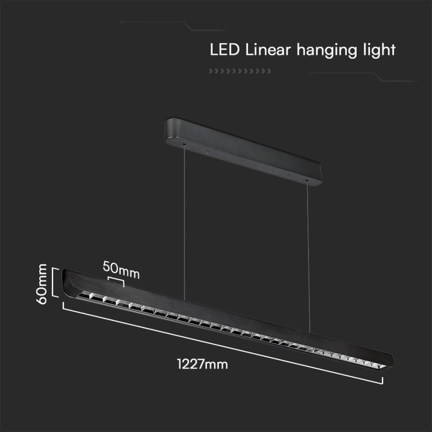 LED-lampa på kabel LED/36W/230V 3000/4000/6400K svart