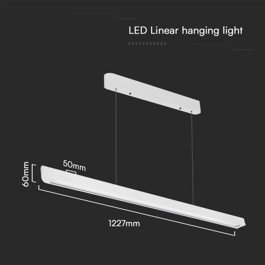 LED-lampa på kabel LED/36W/230V 3000/4000/6400K vit