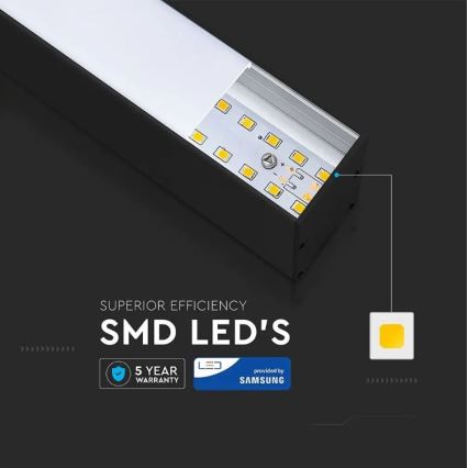 LED-lampa på kabel SAMSUNG CHIP LED/40W/230V 4000K svart