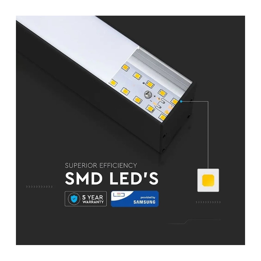 LED-lampa på kabel SAMSUNG CHIP LED/40W/230V 4000K svart