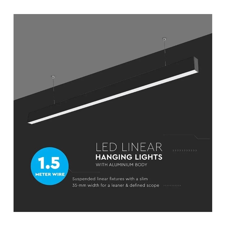 LED-lampa på kabel SAMSUNG CHIP LED/40W/230V 4000K svart