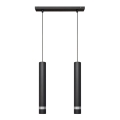 LED-lampa på kabel TUBA 2xGU10/4,8W/230V svart/glansig krom