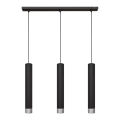 LED-lampa på kabel TUBA 3xGU10/4,8W/230V svart/glansig krom