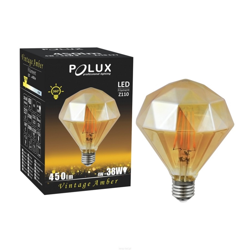 LED-lampa VINTAGE AMBER E27/4W/230V 2700K