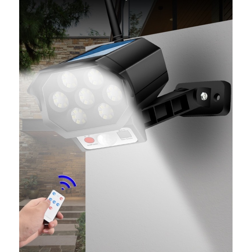 LED låtsas säkerhetskamera med sensor och med solcellspanel LED/5W/5,5V IP65 + fjärrkontroll