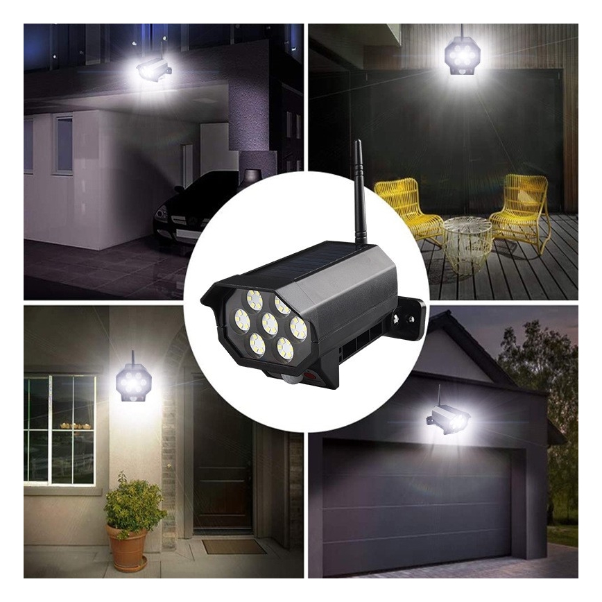 LED låtsas säkerhetskamera med sensor och med solcellspanel LED/5W/5,5V IP65 + fjärrkontroll
