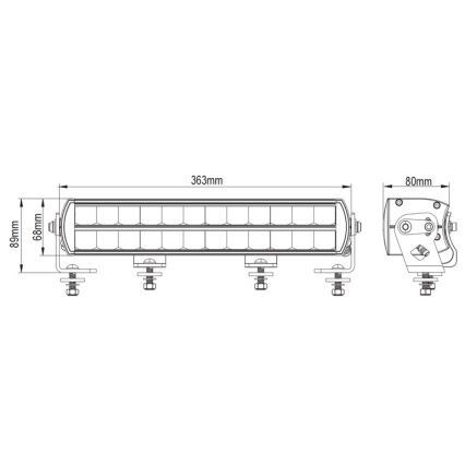 LED Lättviktig ramp BLACK OFF ROAD LED/120W/9-36V IP69 6000K