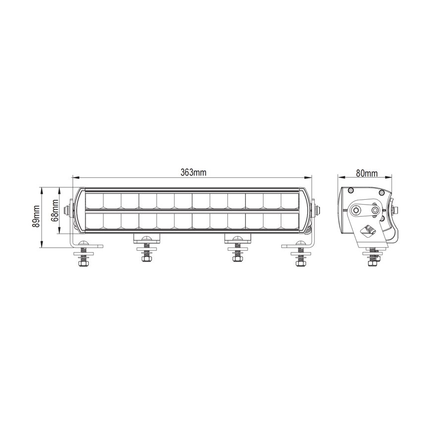 LED Lättviktig ramp BLACK OFF ROAD LED/120W/9-36V IP69 6000K