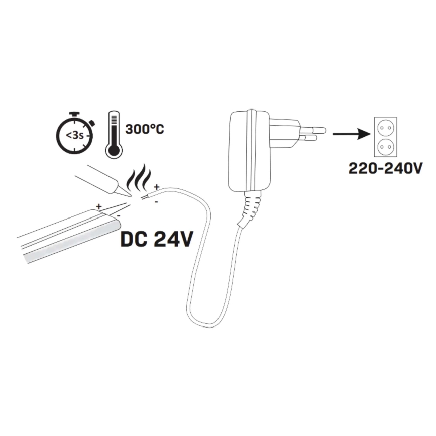 LED list NEON 5m LED/40W/24V blå IP65