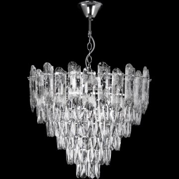 LED-ljuskrona med kedja, 9 x E27 (max 60 W) / 230 V + 6 x LED (6 W), Ø 50 cm, polerad krom