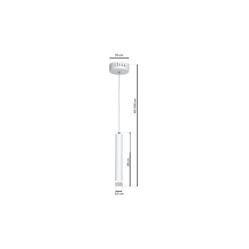 LED Ljuskrona med snöre ALBA 1xLED/5W/230V vit