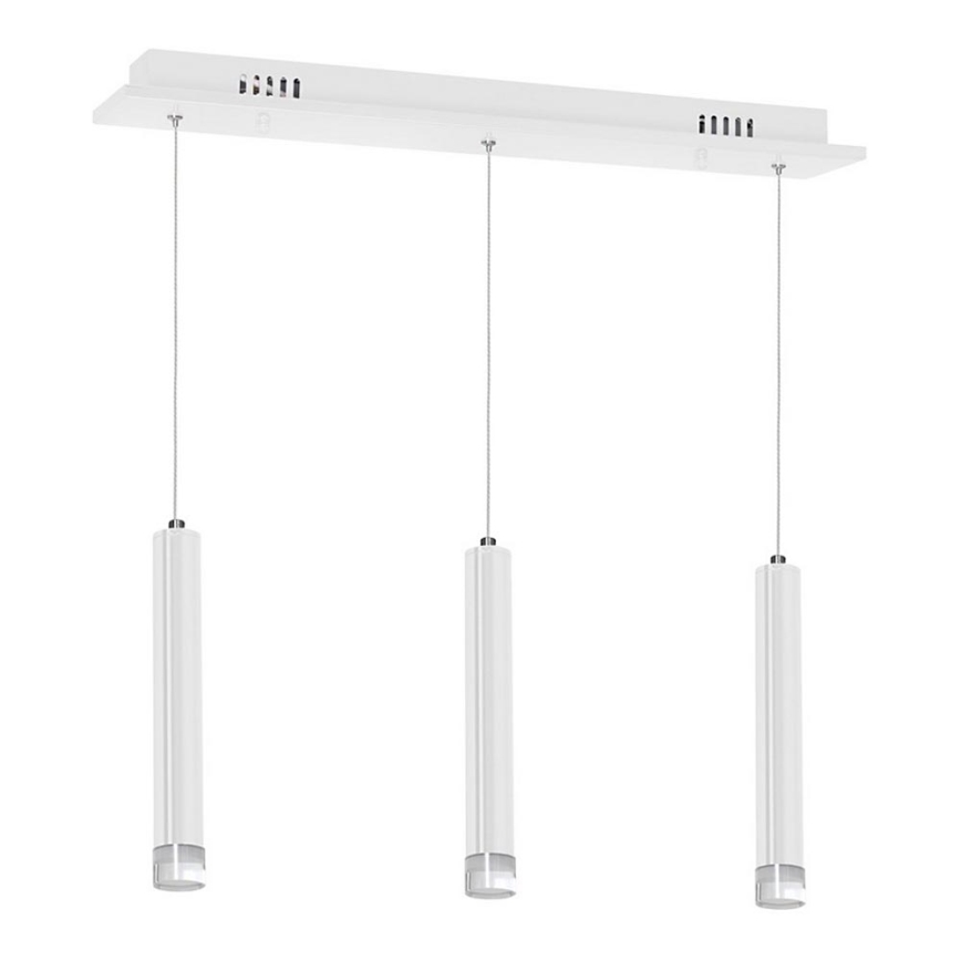LED Ljuskrona med snöre ALBA 3xLED/15W/230V vit