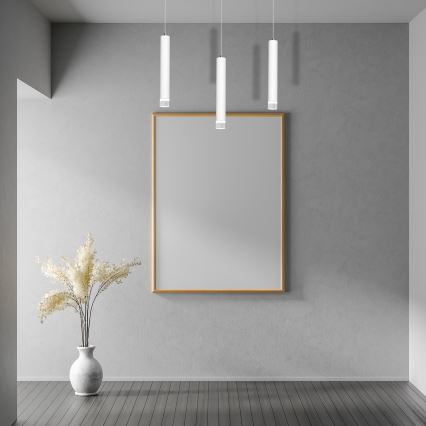 LED Ljuskrona med snöre ALBA 3xLED/15W/230V vit
