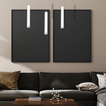 LED Ljuskrona med snöre ALBA 3xLED/15W/230V vit