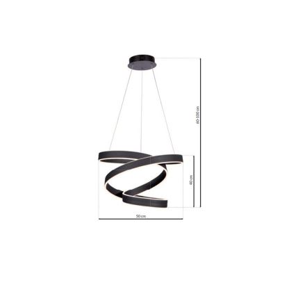 LED Ljuskrona med snöre ANDROMEDA LED/45W/230V
