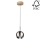 LED Ljuskrona med snöre  BALL WOOD 1xGU10/5W/230V matt ek - FSC-certifierad