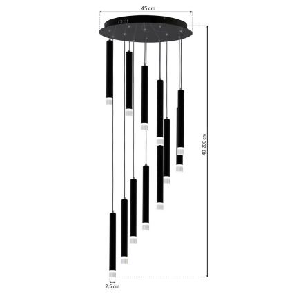LED Ljuskrona med snöre BilBON 12xLED/12W/230V