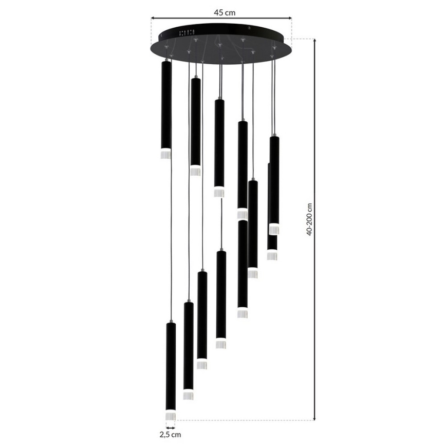 LED Ljuskrona med snöre BilBON 12xLED/12W/230V