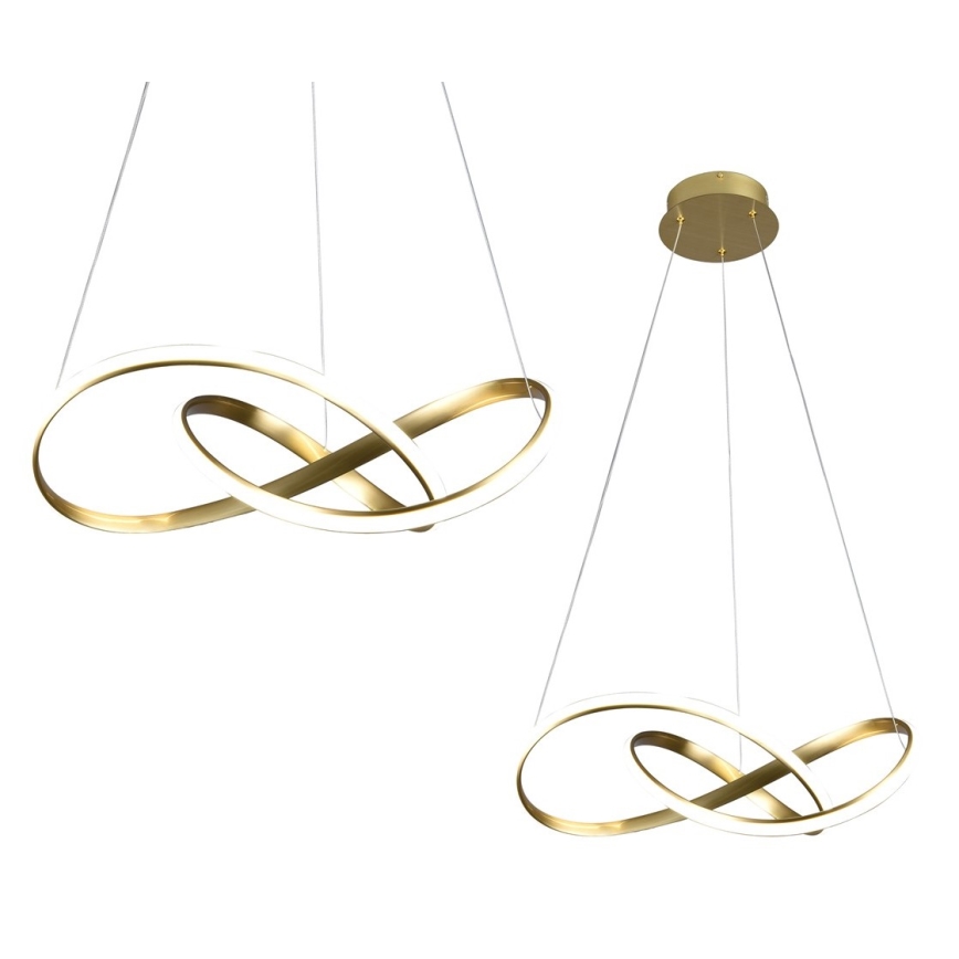 LED Ljuskrona med snöre CAPPIO LED/36W/230V guld
