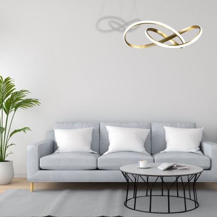 LED Ljuskrona med snöre CAPPIO LED/36W/230V guld