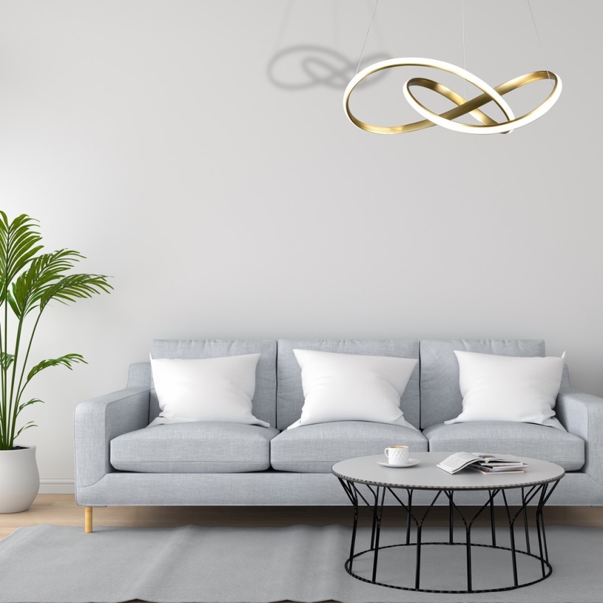 LED Ljuskrona med snöre CAPPIO LED/36W/230V guld