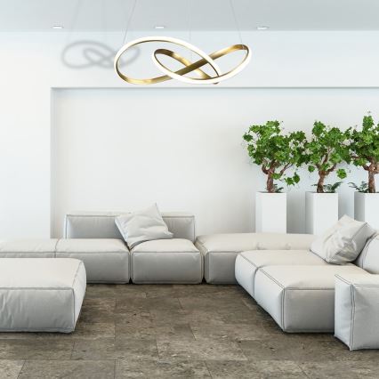 LED Ljuskrona med snöre CAPPIO LED/36W/230V guld