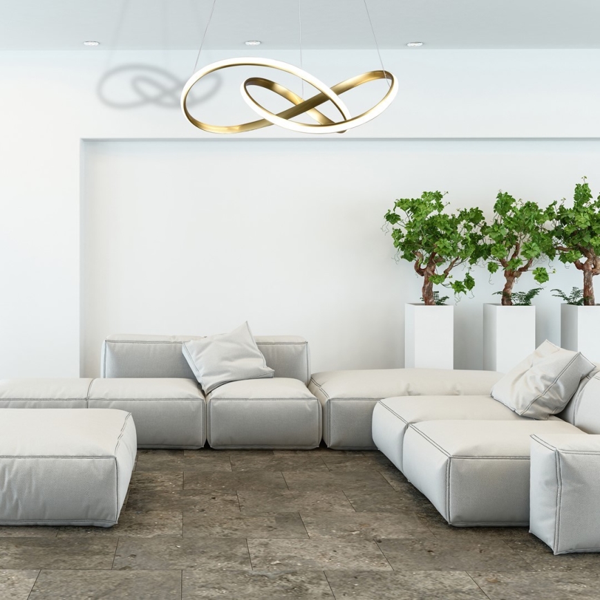 LED Ljuskrona med snöre CAPPIO LED/36W/230V guld