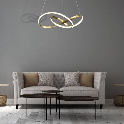 LED Ljuskrona med snöre CAPPIO LED/36W/230V guld