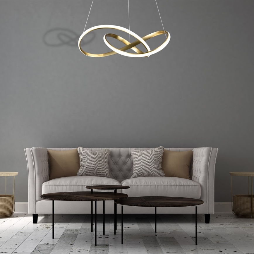 LED Ljuskrona med snöre CAPPIO LED/36W/230V guld