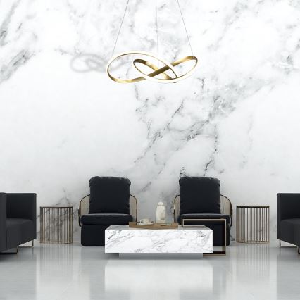 LED Ljuskrona med snöre CAPPIO LED/36W/230V guld