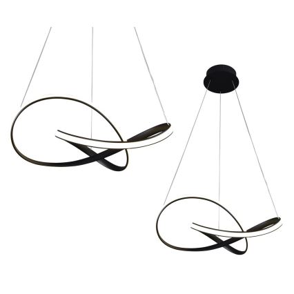 LED Ljuskrona med snöre CAPPIO LED/36W/230V svart