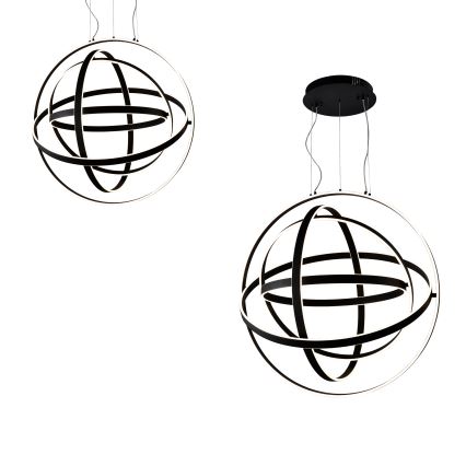 LED Ljuskrona med snöre COPERNICUS 1xLED/260W/230V svart