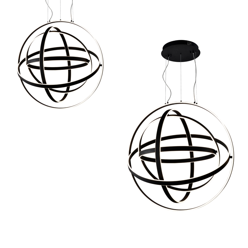 LED Ljuskrona med snöre COPERNICUS 1xLED/260W/230V svart