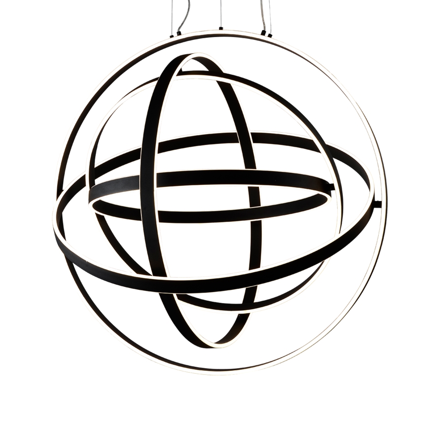 LED Ljuskrona med snöre COPERNICUS 1xLED/260W/230V svart