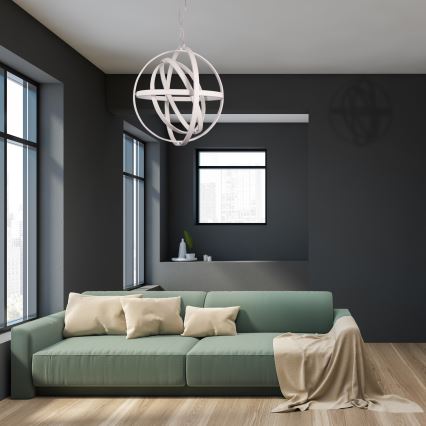 LED Ljuskrona med snöre COPERNICUS 1xLED/260W/230V vit