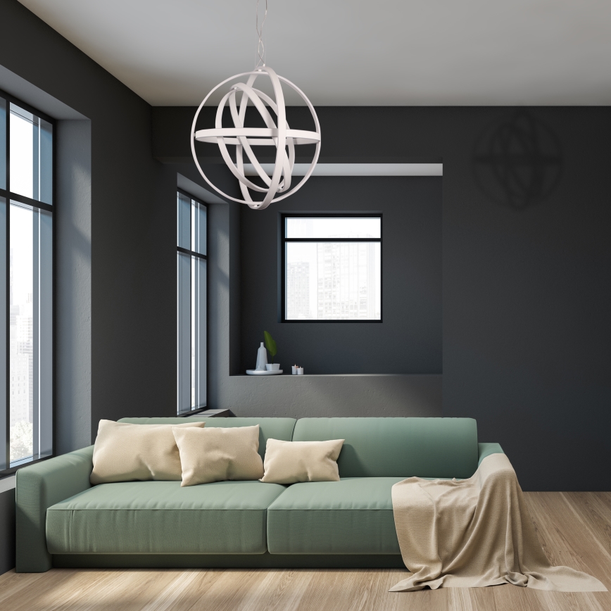 LED Ljuskrona med snöre COPERNICUS 1xLED/260W/230V vit