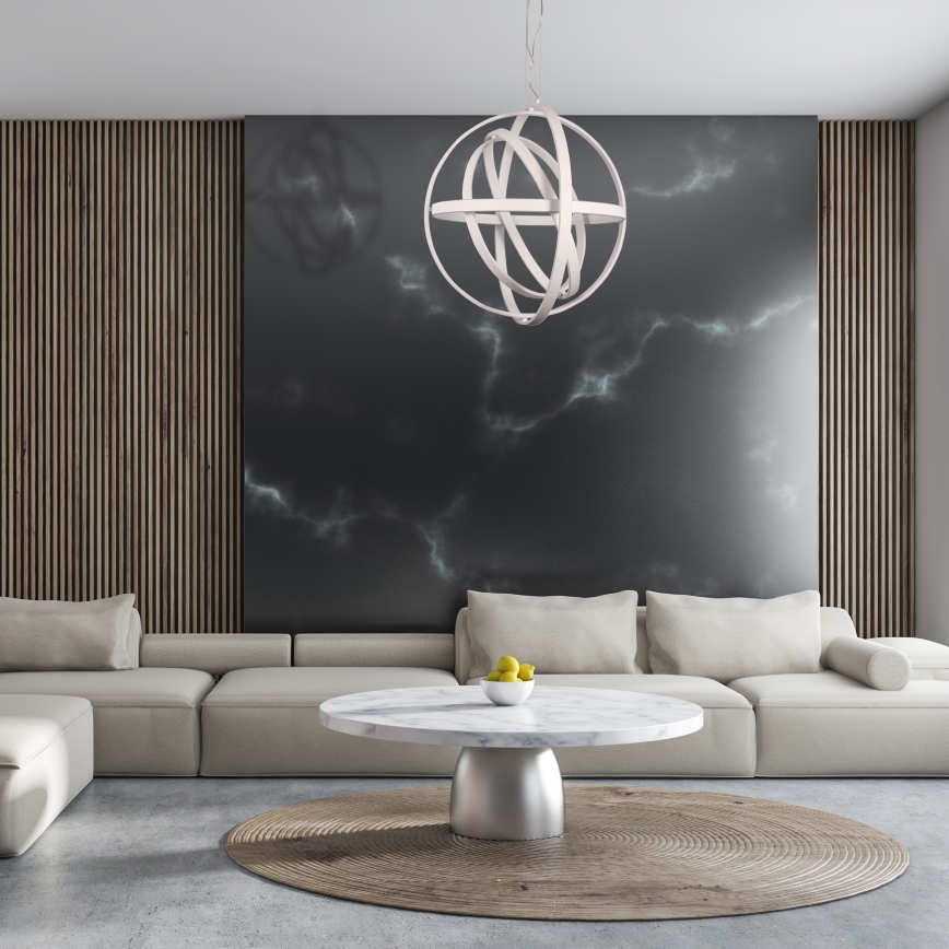 LED Ljuskrona med snöre COPERNICUS 1xLED/260W/230V vit