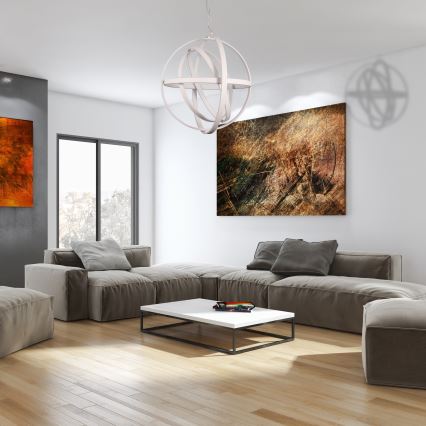 LED Ljuskrona med snöre COPERNICUS 1xLED/260W/230V vit