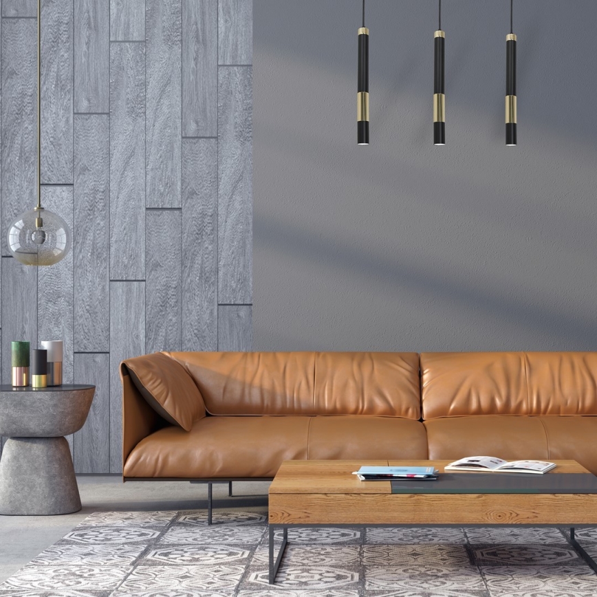 LED Ljuskrona med snöre DALLAS 3xGU10/3W/230V
