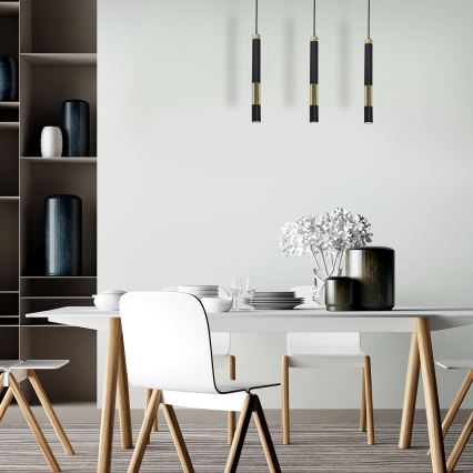 LED Ljuskrona med snöre DALLAS 3xGU10/3W/230V